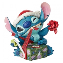 Jim Shore Disney Traditions - Bad Wrap (Stitch with Santa Hat)